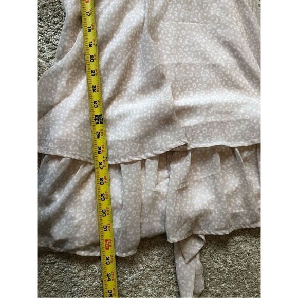 Japna Women’s Cream and White Leopard Print V Neck Short Dress Size M - Picture 7 of 7